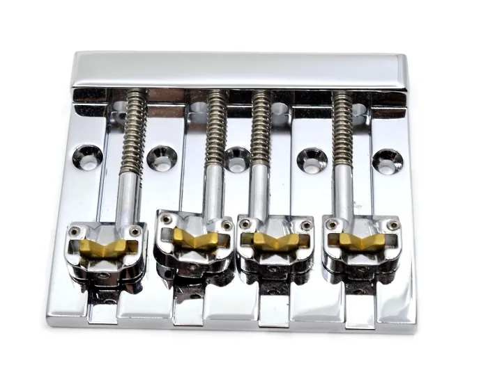 Hipshot KickAss 4-string Bass Bridge, Chrome Finish (5K400C